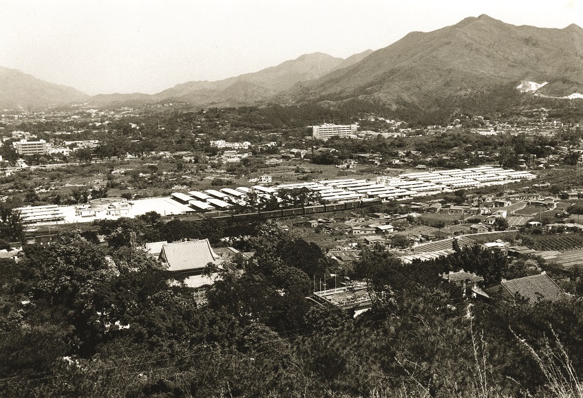 蓬瀛仙館俯瞰粉嶺,約1980年攝。